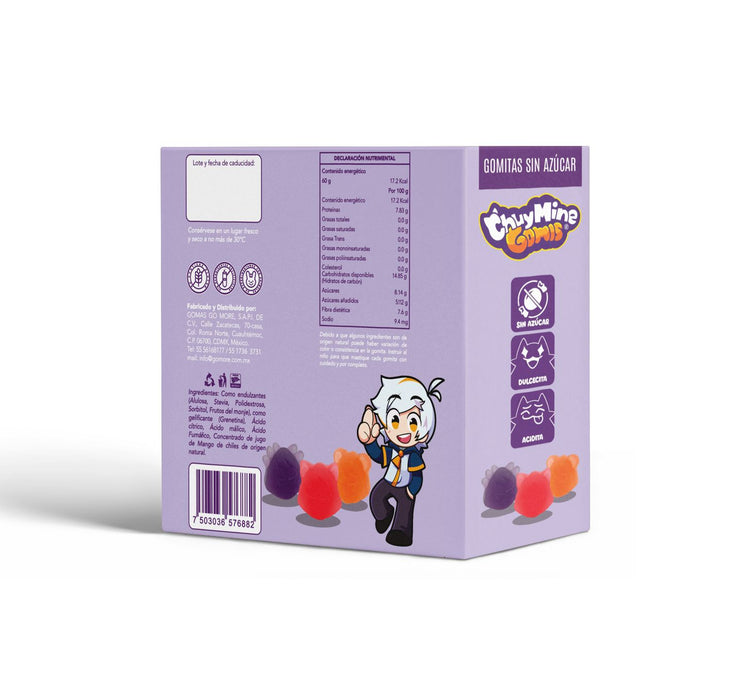 Caja ChuyMine Gomis – 6 Bolsas Surtidas (Gomitas Sin Azúcar)